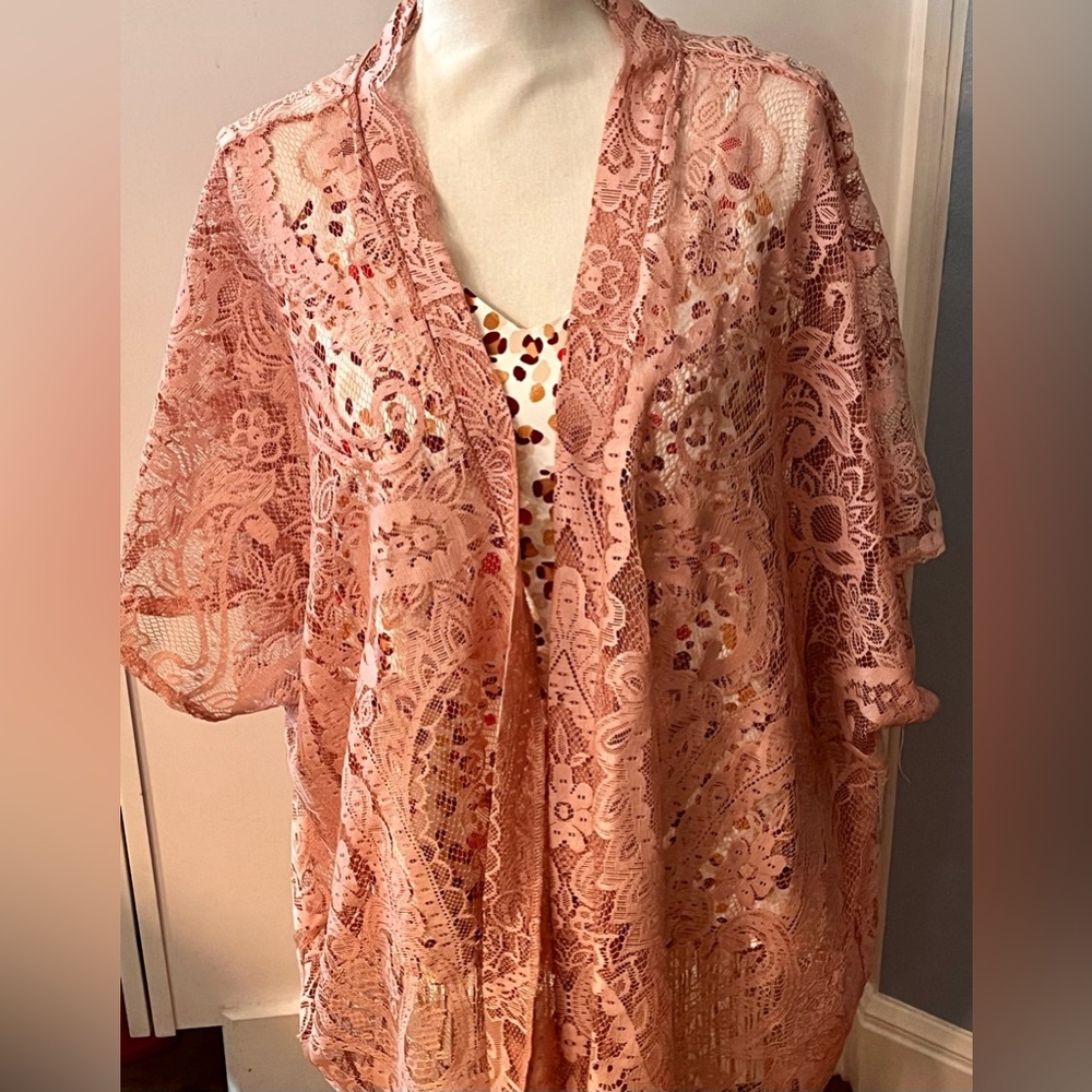 EMERETTE WOMENS DUSTER, PEACH, size large